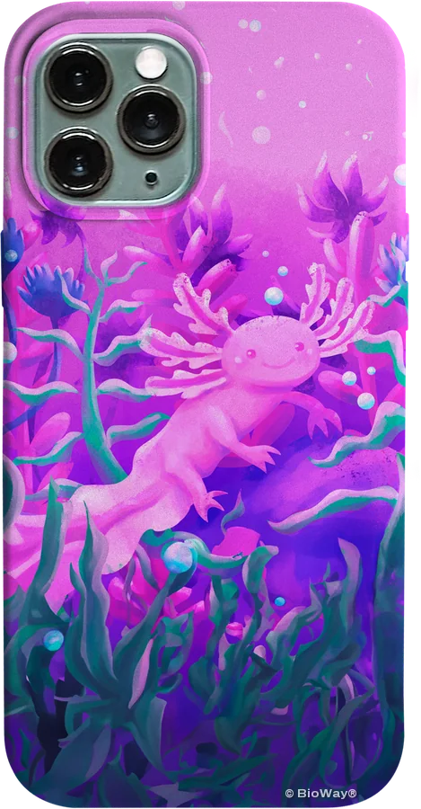 Funda de celular con la pintura del ajolote de BioWay